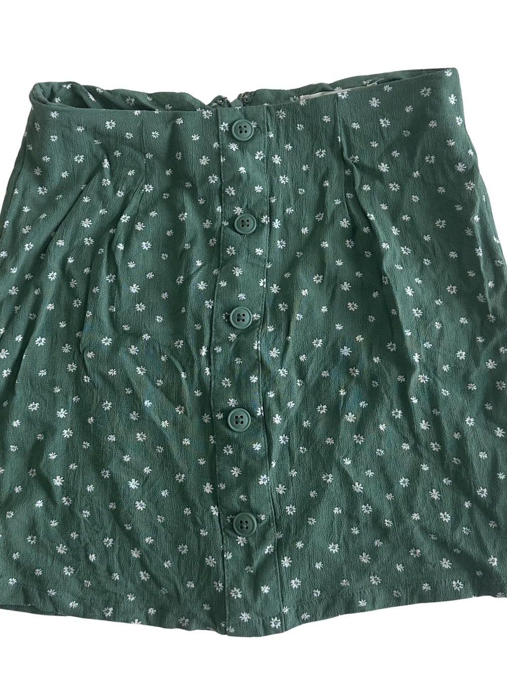 XS Aero Floral Button-Front Skirt